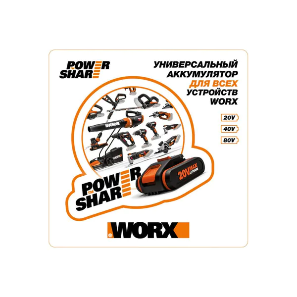 Аккумуляторная угловая шлифовальная машина WORX WX803