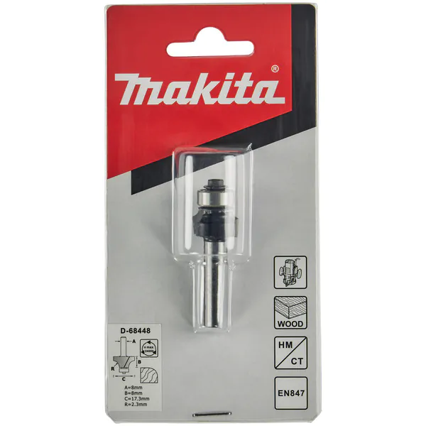 Фреза кромочная калевочная Makita 2.3R 17,3*8*8*51*2Т D-68448