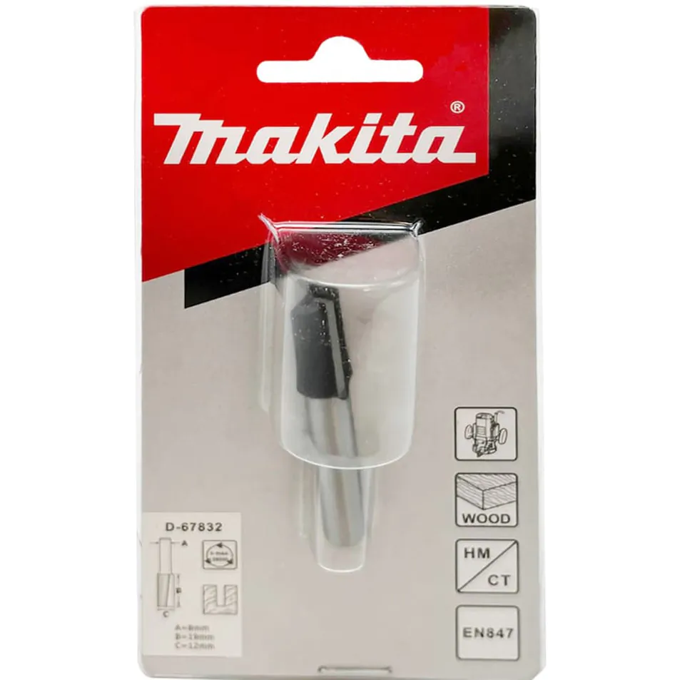 Фреза пазовая Makita с 2 режущими кромками "Эконом" 12*19*8*51*2T D-67832