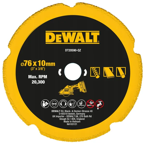 Диск алмазный DeWalt 76*10мм DT20590-QZ