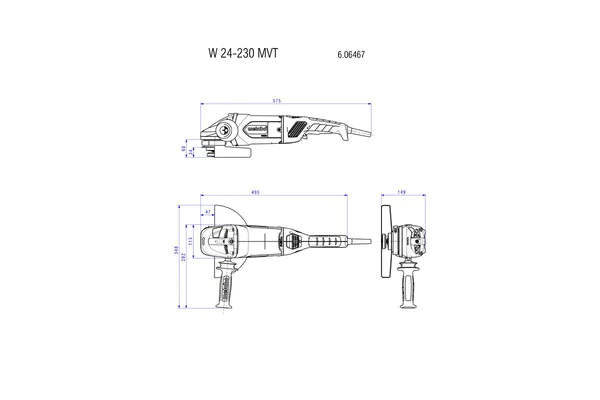 Угловая шлифовальная машина Metabo W 24-230 MVT 606467000