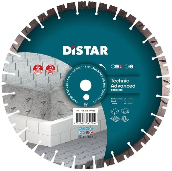 Диск алмазный Distar Technic Advanced 1A1RSS/C3-Н 400*3,5/2,5*15*32-(11,5)-28 10120024020