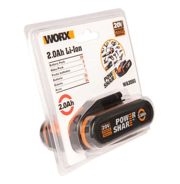 Аккумулятор WORX WA3551 20В 2,0 Ач WA3551