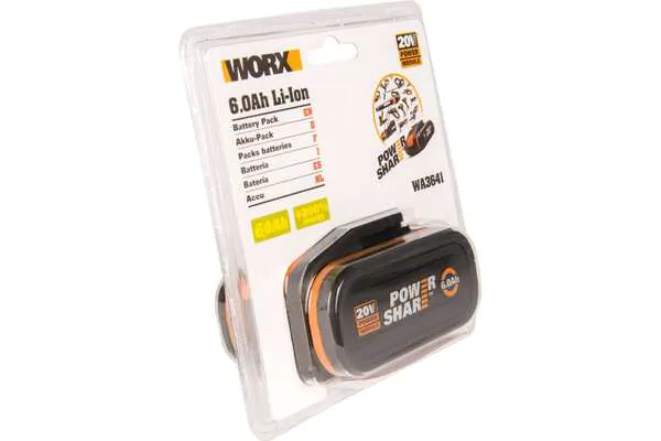 Аккумулятор WORX WA3641 20В 6,0 Ач WA3641