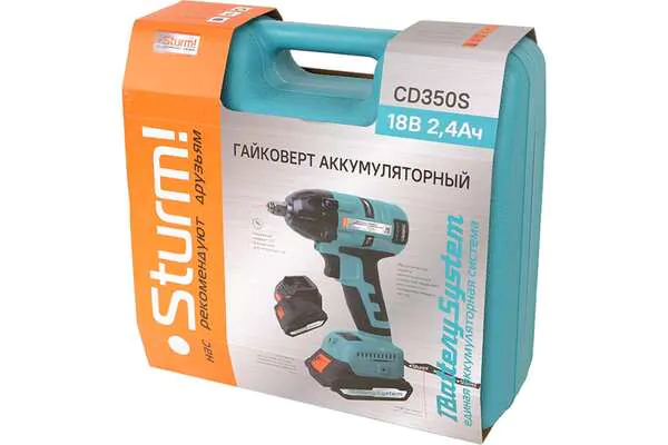 Аккумуляторный гайковерт Sturm CD350S 320Нм 2*2.4Ач