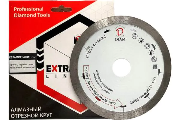 Диск алмазный Diam Extra Line Керамогранит-HD 125*1,4*10*22,2 000663