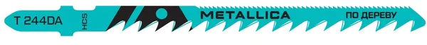 Пилки для лобзика по дереву METALLICA Optima T244DA, 100/75мм шаг 4/1,2мм HCS двустор, крив. рез (2шт) 907832