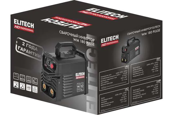 Сварочный инвертор Elitech HD WM 180 PULSE