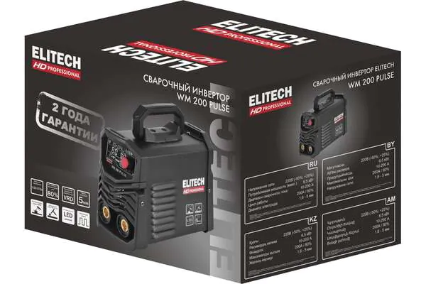 Сварочный инвертор Elitech HD WM 200 PULSE