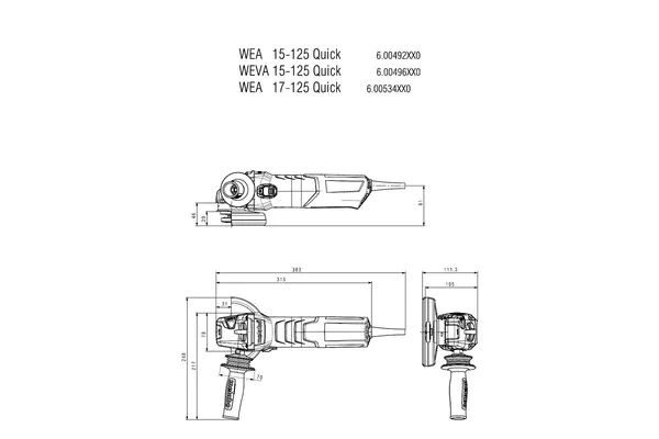 Угловая шлифовальная машина Metabo WE 17-125 Quick 600515000