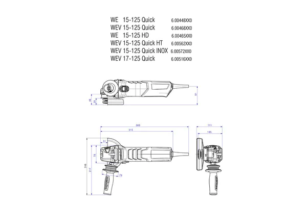 Угловая шлифовальная машина Metabo WE 15-125 Quick 600448000