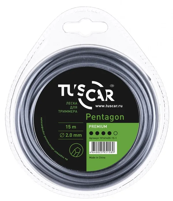 Леска TUSCAR Pentagon, Premium, 2.0mm*15m 10161420-15-1