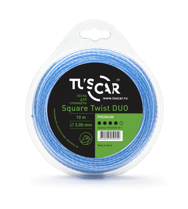 Леска TUSCAR Square Twist DUO, Premium, 3.0mm*10m 10142430-10-1