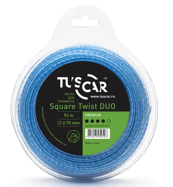 Леска Tuscar Square Twist DUO, Premium, 2.7mm*92m 10142427-92-1