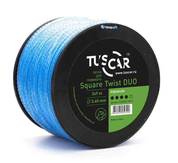 Леска Tuscar Square Twist DUO, Premium, 2.4mm*349m 10142424-349-4