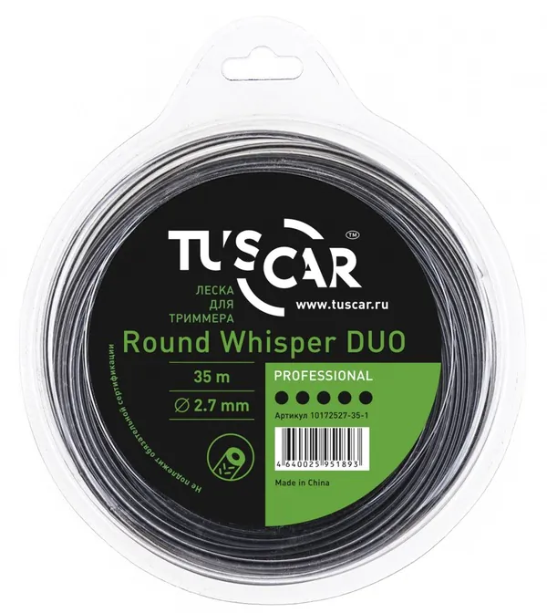 Леска TUSCAR Round Whisper DUO, Professional, 2.7mm*35m 10172527-35-1