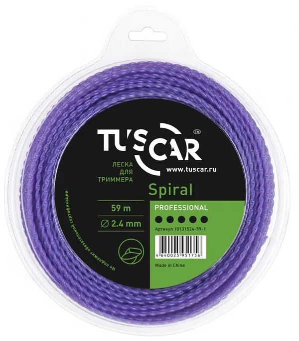 Леска TUSCAR Spiral, Professional, 2.4mm*59m 10131524-59-1