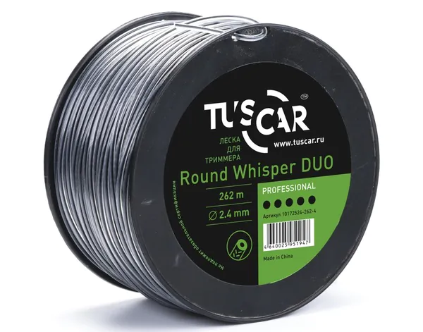 Леска TUSCAR Round Whisper DUO, Professional, 2.4mm*262m 10172524-262-4