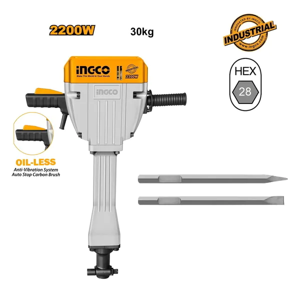 Отбойный молоток INGCO PDB22001 2,2 кВт 75Дж