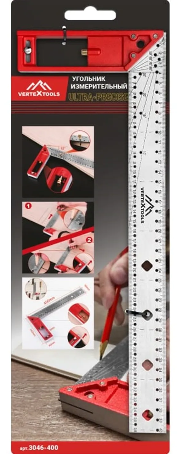 Угольник Vertextools Ultra-Precise 400мм 3046-400