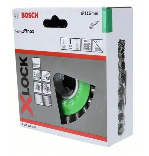 Кордщетка стальная кольцевая Bosch 115мм INOX 0,5мм 2608620733