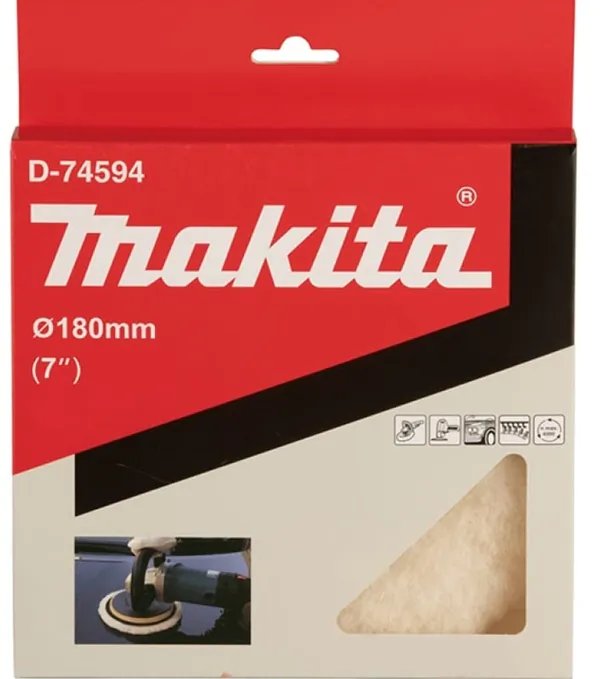 Круг полировальный из шерсти Makita 180мм (липучка) D-74594