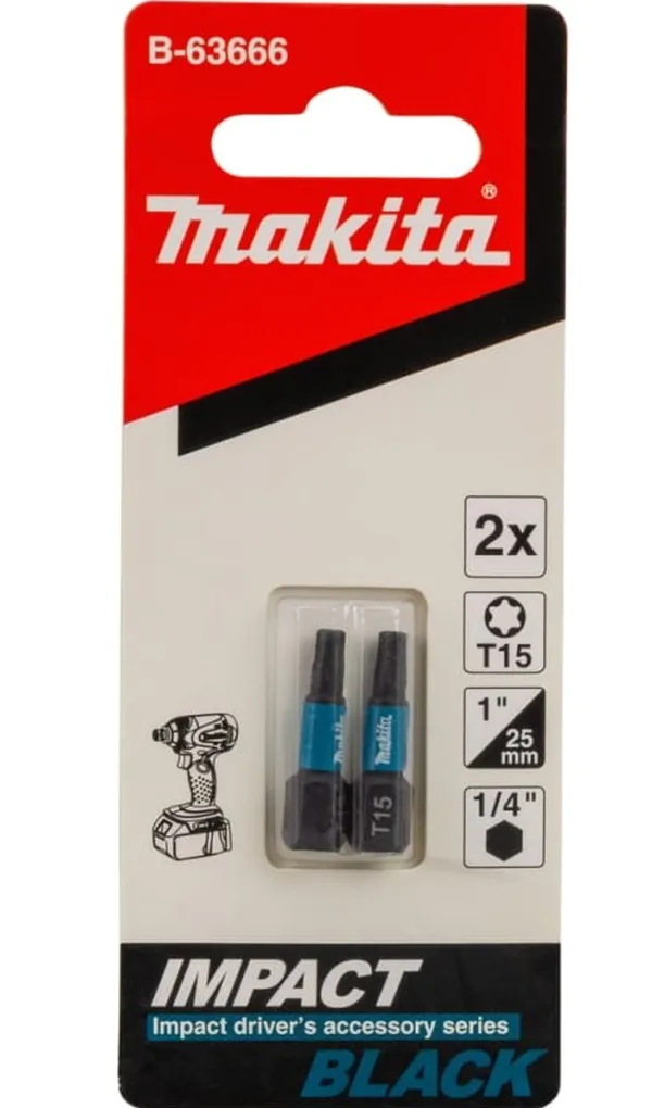 Бита Makita Impact Black C-form T15*25мм  2шт  B-63666