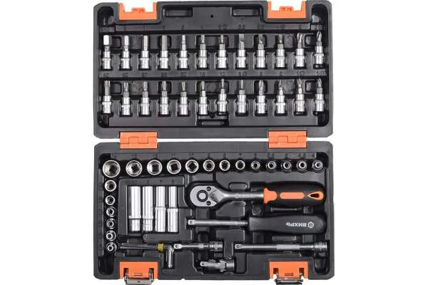 Набор инструмента Вихрь в кейсе 57пр, 1/4", CrV 73/6/7/2
