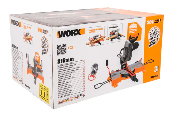 Аккумуляторная торцовочная пила WORX WX845.9, 20В 216 мм, без АКБ и ЗУ