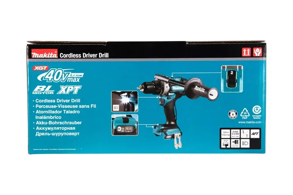 Аккумуляторная дрель-шуруповерт Makita DF001GZ XGT BL 40В, 13мм, 140/68Нм