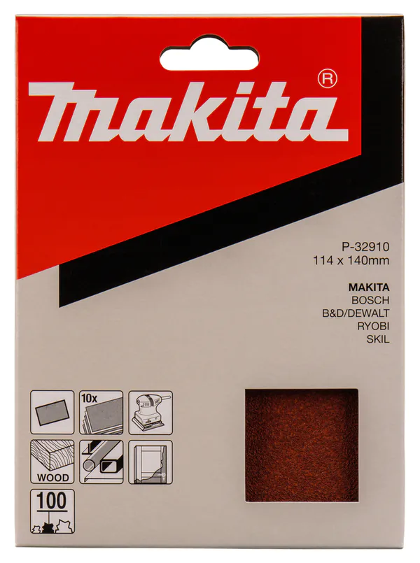 Бумага шлифовальная Makita 114*140мм P100 10шт P-32910