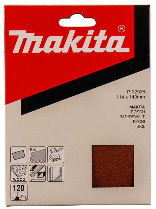 Бумага шлифовальная Makita 114*140мм К40 P120 10шт P-32926