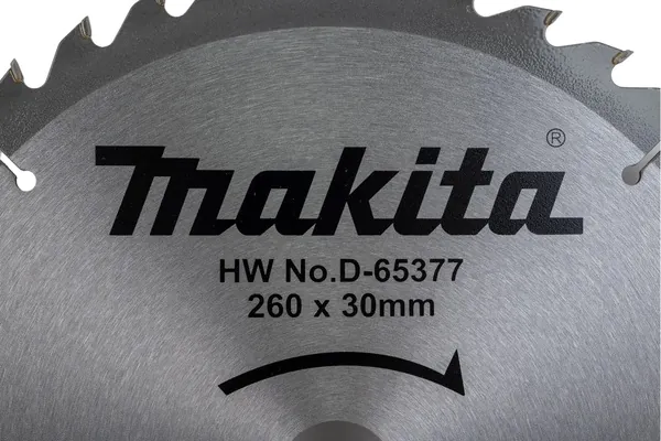 Диск пильный по дереву Makita 260*30*2.6/1.8*40T D-65377