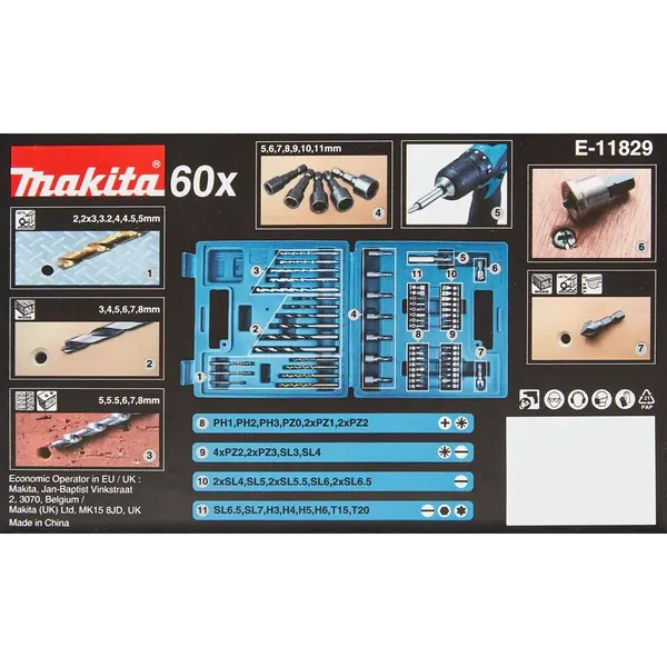 Набор насадок Makita Basic 60шт E-11829