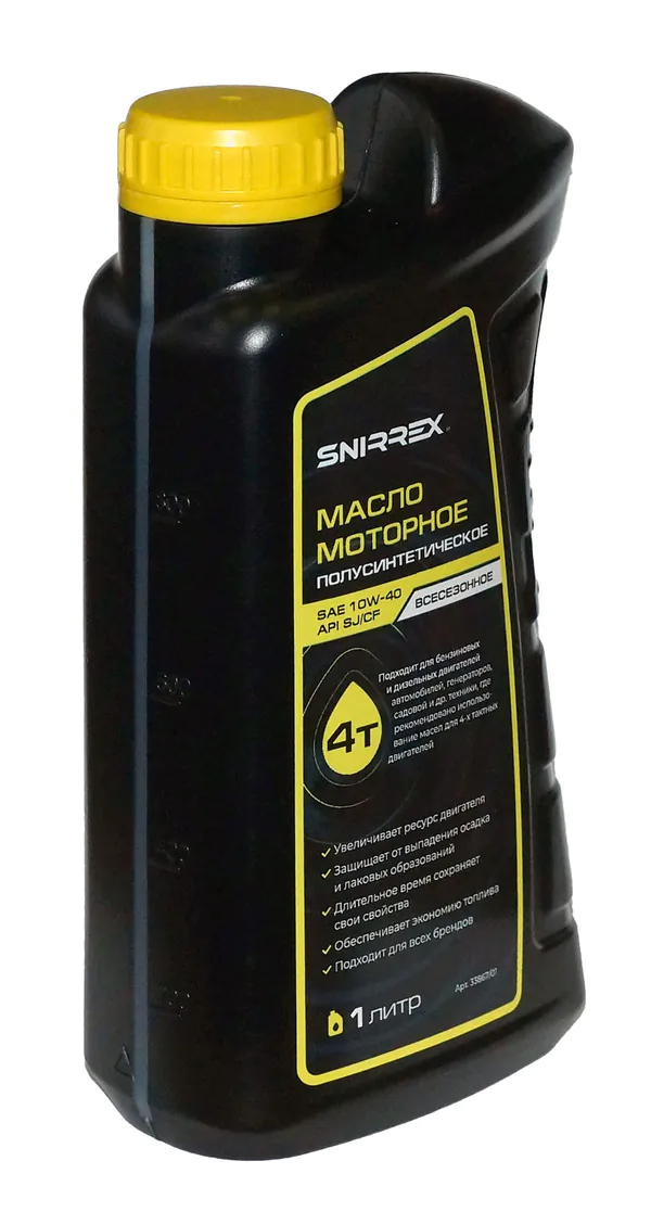 Масло SNIRREX SAE 10W-40 API SJ CF 4Т 1л полусинтетическое всесезонное 33867