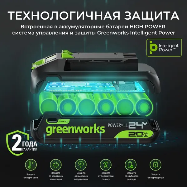 Аккумулятор GreenWorks High Power G24HP8 (24V 8Ач) 2957907