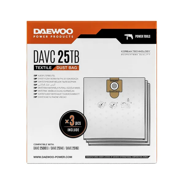 Мешки для пылесоса DAEWOO DAVC 25TB синтетика