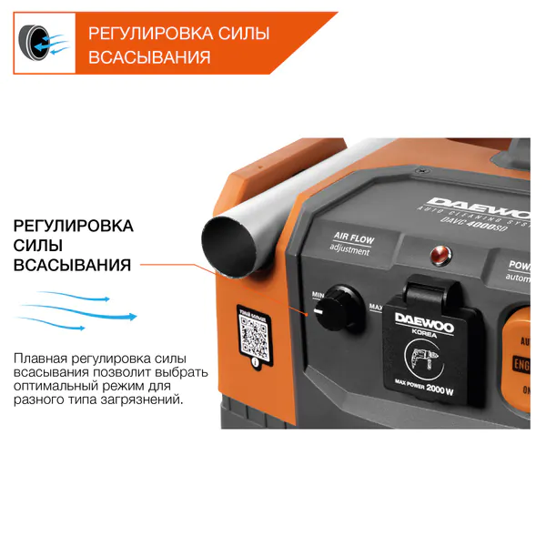 Пылесос DAEWOO DAVC 4000SD класс Н13