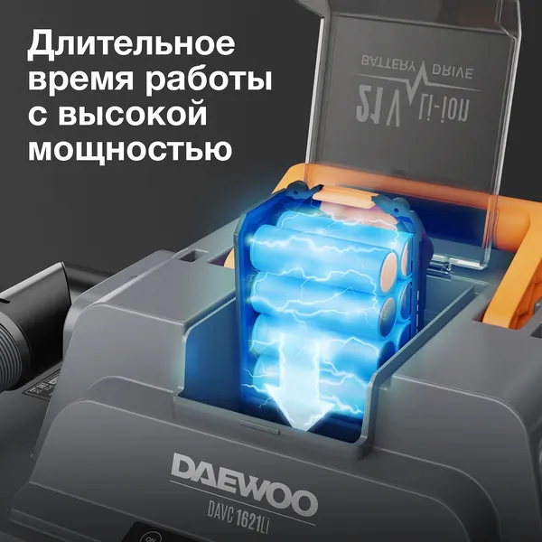 Аккумуляторный пылесос Daewoo DAVC 1621Li SET 1*5Ач совместим с Makita