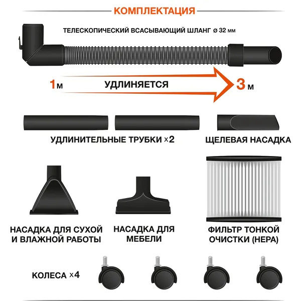 Аккумуляторный пылесос Daewoo DAVC 1621Li SET 1*5Ач совместим с Makita