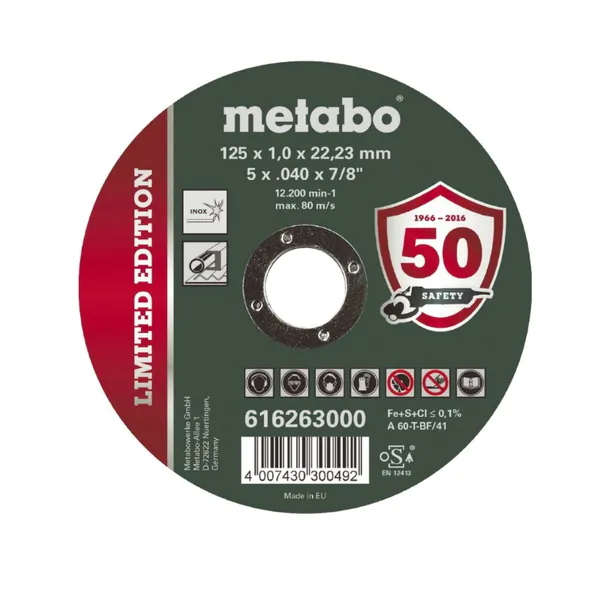 Круг отрезной Metabo 125*1.0мм  Inox  616263000