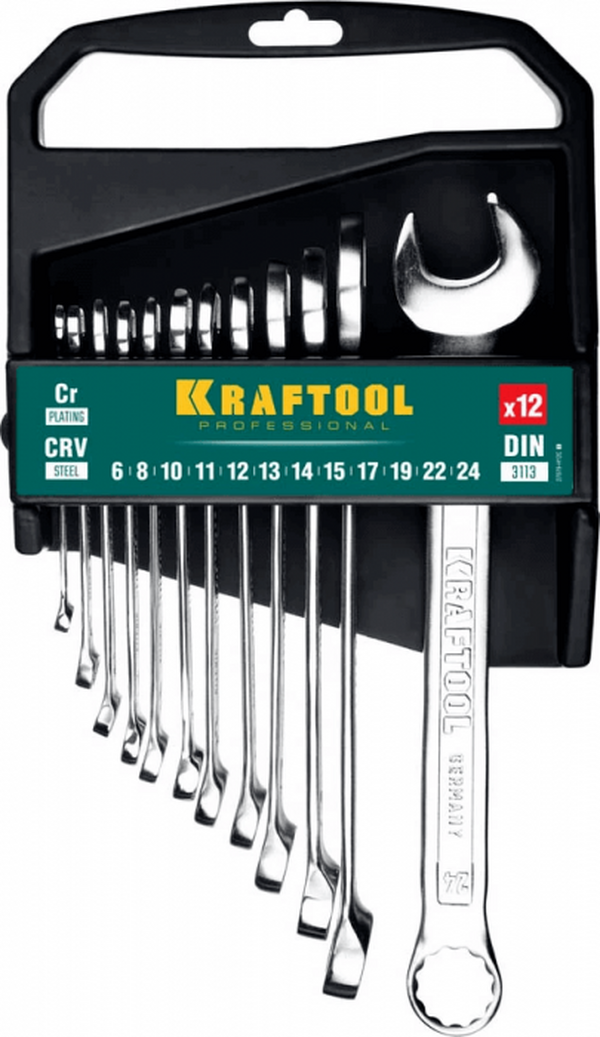 Набор ключей комбинированных Kraftool 6-24мм, 12шт 27079-H12C_z01