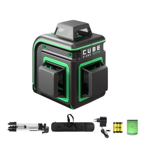 Нивелир лазерный ADA CUBE 3-360 GREEN Professional Edition А00573 нивелир ada cube 360 professional edition a00445