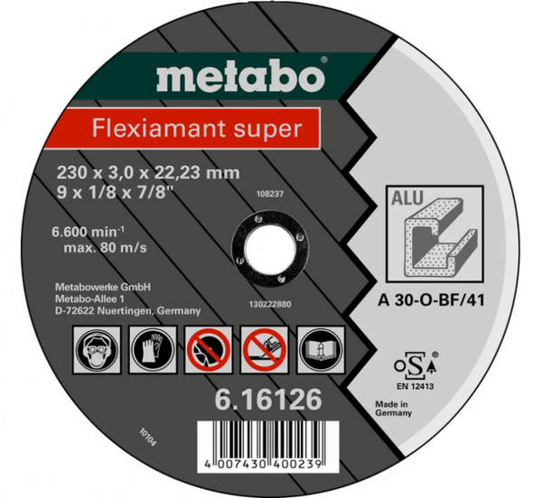 Круг отрезной Metabo ALU Flexiamant S 230*3.0*22,23мм 616126000