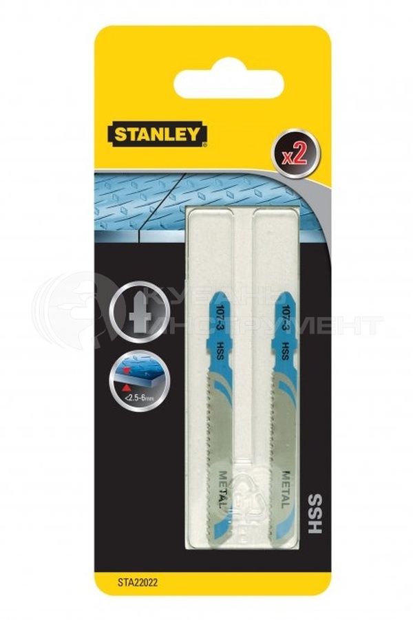 Пилки для лобзика по металлу Stanley HSS T118B  2шт  STA22022-XJ