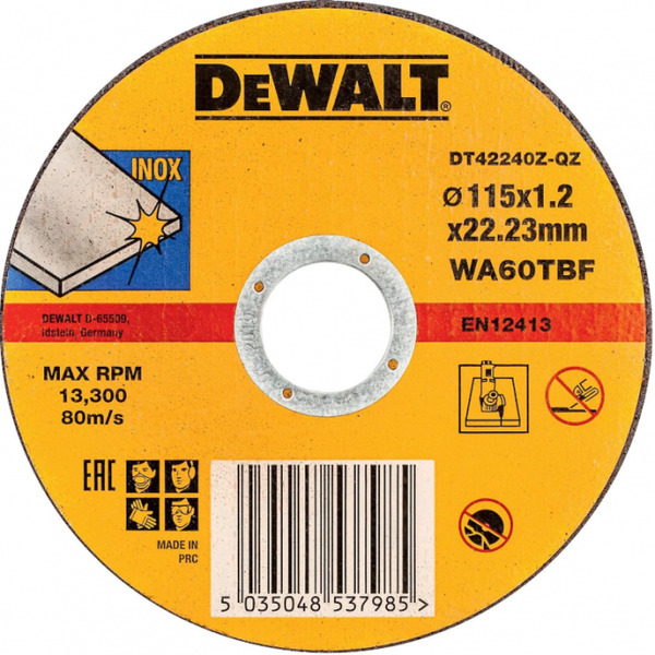 Круг отрезной по металлу DeWalt Industrial 115*1,2*22,2мм DT42240Z-QZ