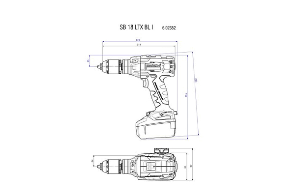 Аккумуляторная дрель-шуруповерт Metabo SB 18 LTX BL I (без АКБ и ЗУ) 602352890