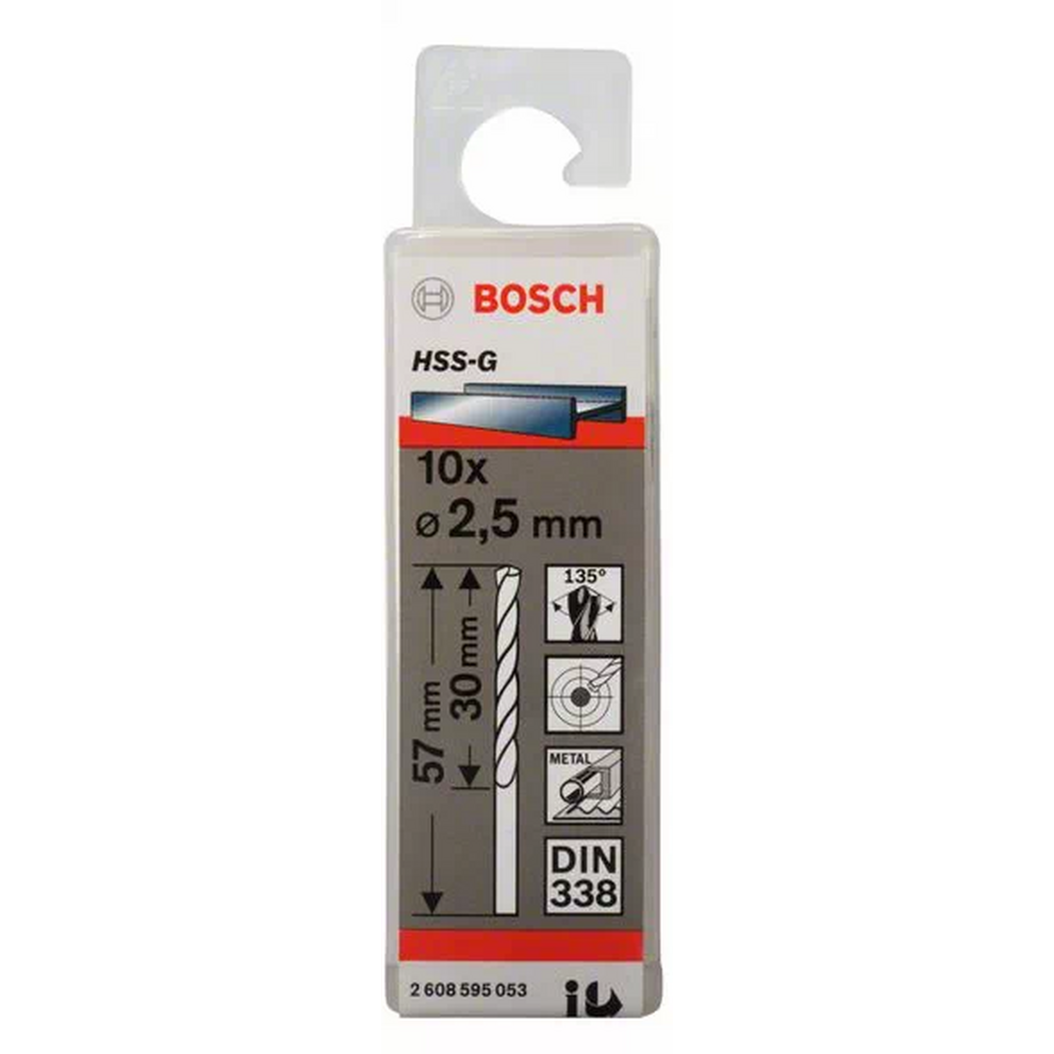Сверло по металлу Bosch Eco 10 HSS-G 2,5 мм 2608595053