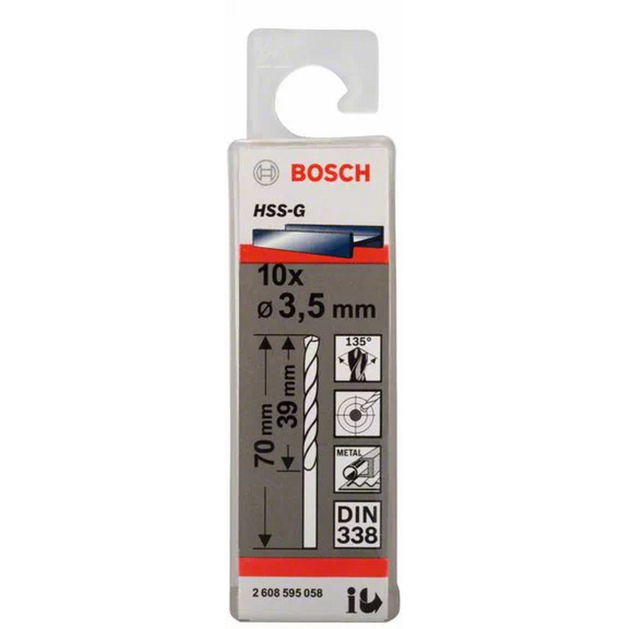 Сверло по металлу Bosch Eco 10 HSS-G 3,5мм 2608595058