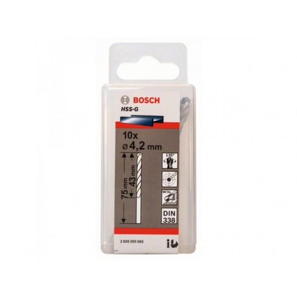 Сверло по металлу Bosch Eco 10 HSS-G 4,2мм 2608595060